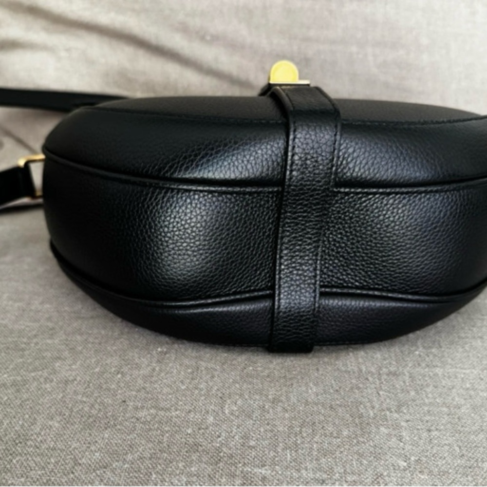 Celine Black Leather Crossbody Saddle Bag with Gold Hardware - Picture 2 of 6